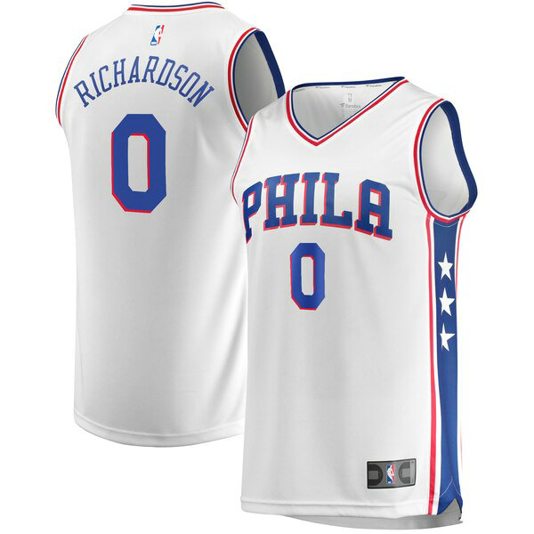 Maillot nba Philadelphia 76ers Association Edition Homme Josh Richardson 0 Blanc